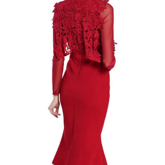 Red Kaimilan Mermaid-style Lace Dress Medi… - Picture 2 of 3